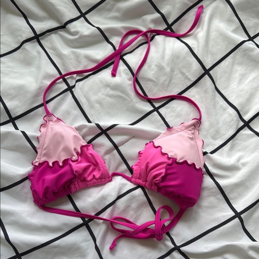 Target Pink and Light Pink Bikini Top